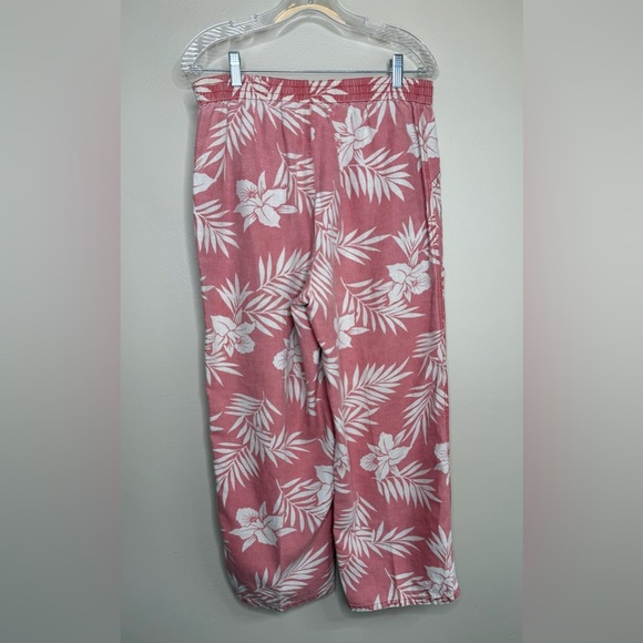Chico's Vintage 2 Piece Set Jacket Pants Distress Linen Tropical Print Sz Large - Picture 5 of 13